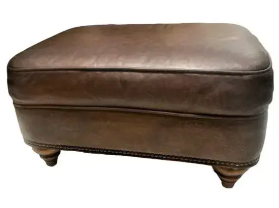 Chesterfield Leather Chair and Ottoman