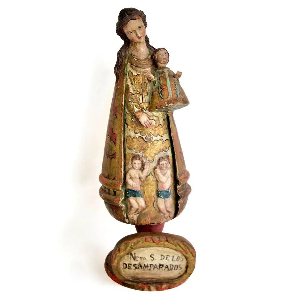 17th Century "Nuestra Señora De Los Desamparados" Wood and Polychrome Image of Valencian Patroness - Image 14