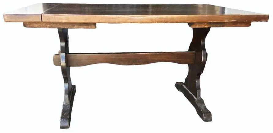 Trestle Tavern Pine Dining Table - Vintage 1980s - Image 5