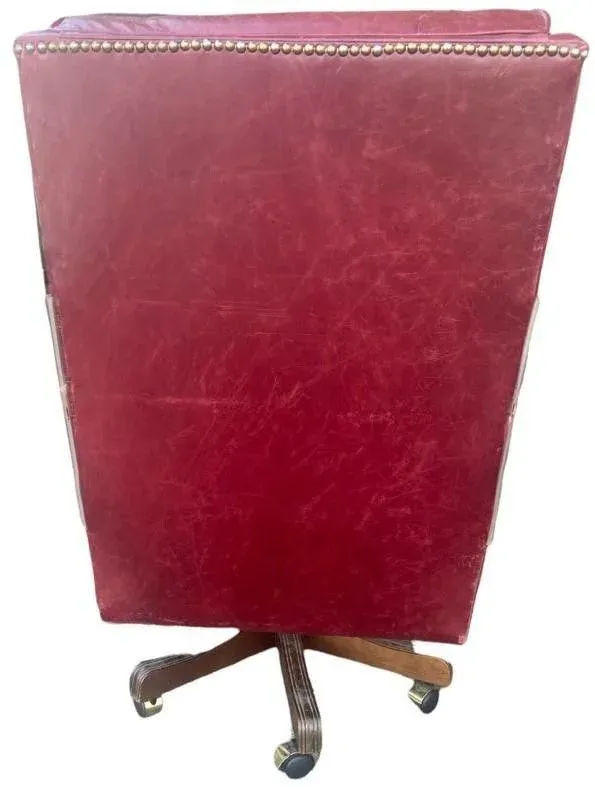 Hancock & Moore 'Hamilton' Red Leather Tall Executive Swivel Chair - Vintage Late 20th Century - Image 6
