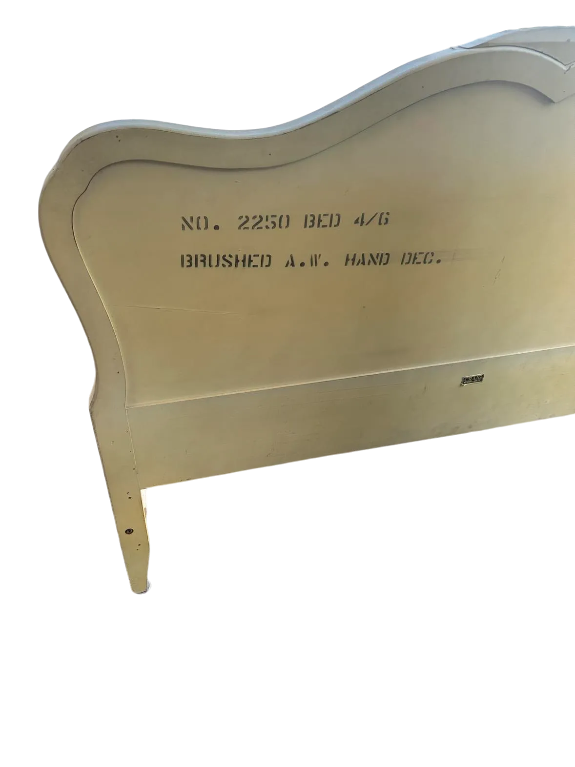 National of Mount Airy Louis XV Painted Cherry Wood Full Size Bed - Vintage Mid 20th Century - Image 6