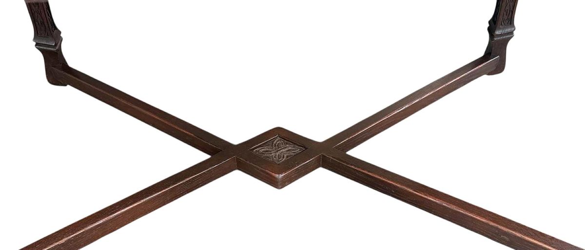 Vintage Viking Oak Dining Table 60" With Pullout Leaves Extending to 96" - Circa 1950 Attributed to Romweber - Image 7