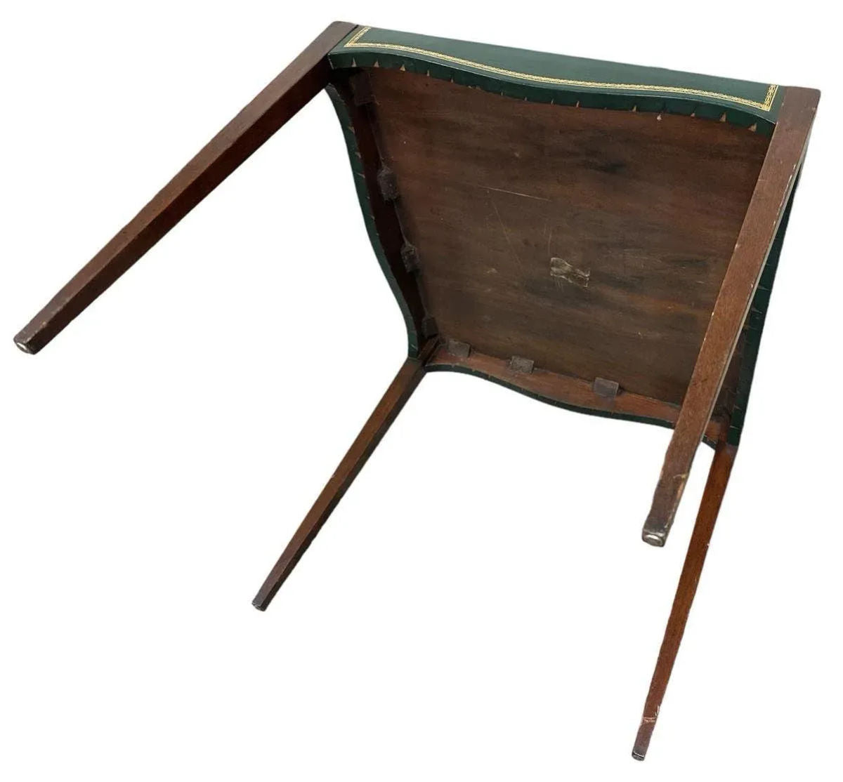 Barnard & Simonds Tooled Green Leather and Mahogany Game Table - Antique Circa 1920s - Image 7