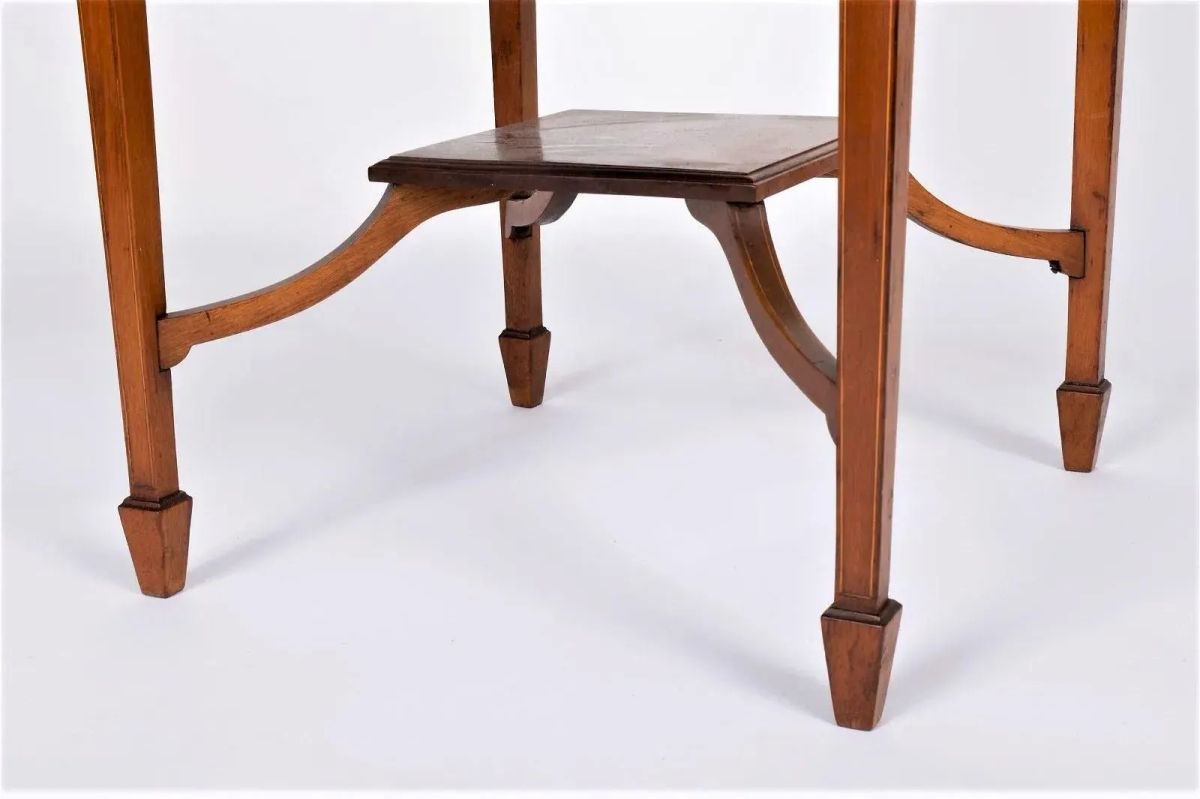 English Antique Edwardian Mahogany 'Envelope' Game Table - Provenance Adolphus Busch Heirs - Circa 1900 - Image 7