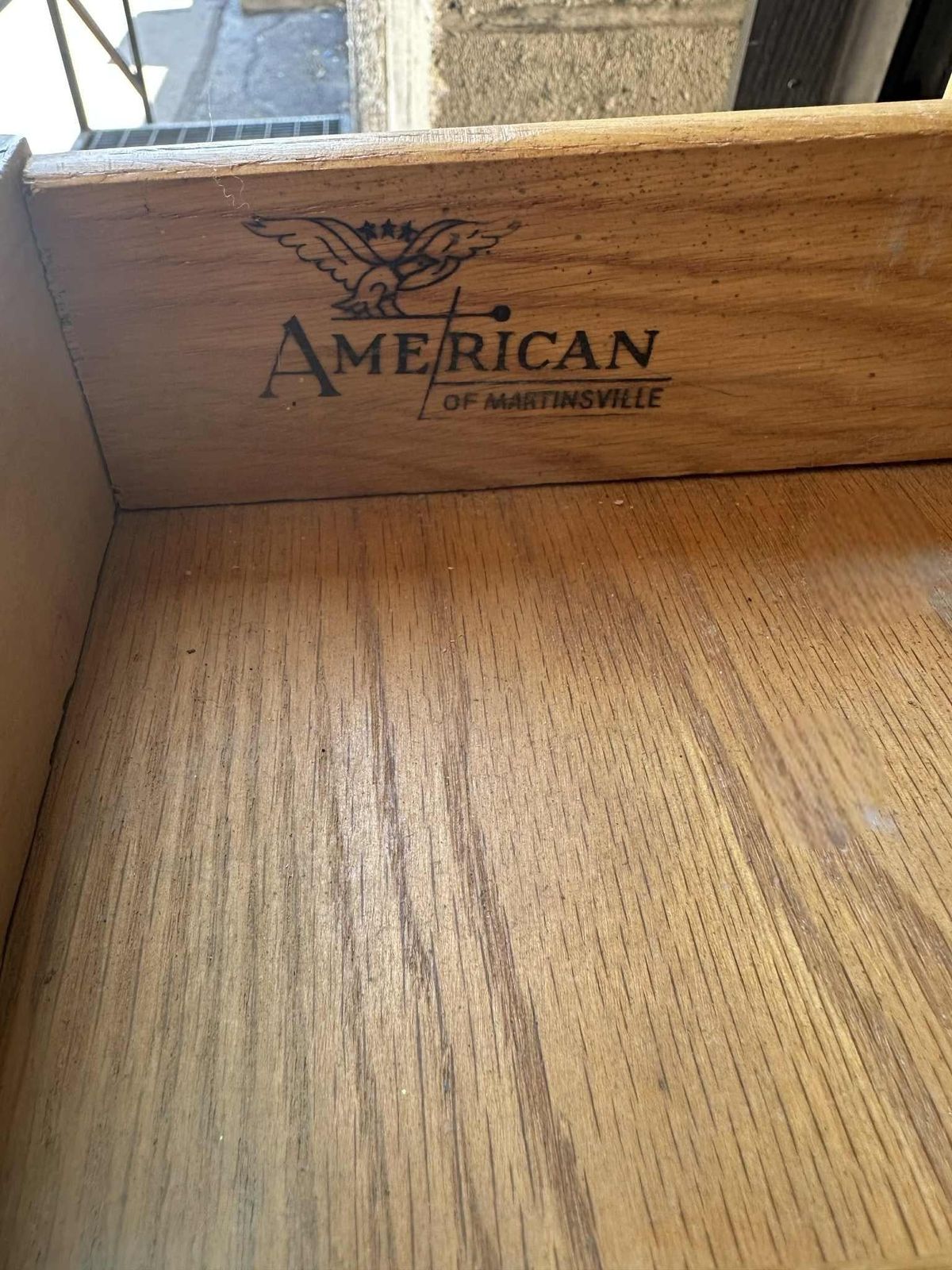 Bleached Mahogany American of Martinsville Fully Restored Chest of Drawers -Vintage 1950s - Image 7