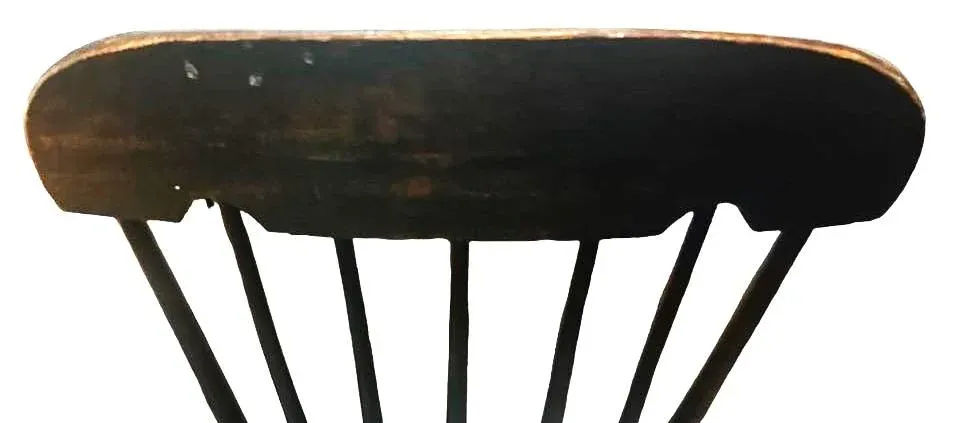 Early 19th Century Painted Oak Rocking Chair Signed ‘Madison’ - Image 10