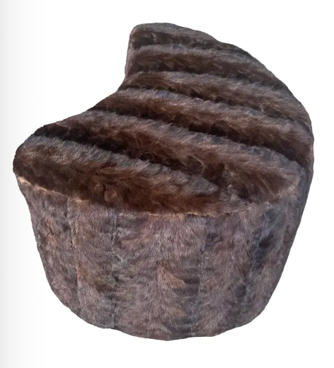 Vladimir Kagan Design Nautilus Ottoman Upholstered in Mink Fur