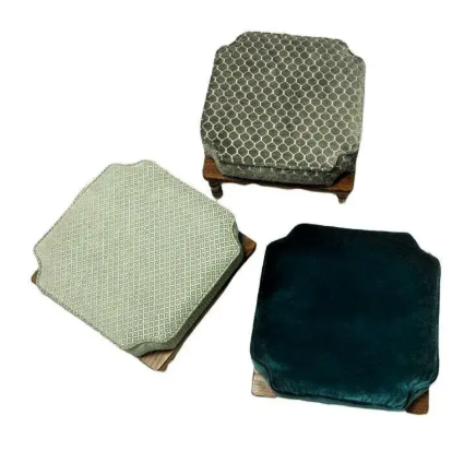 Mid 20th Century Stackable Ottomans With New Coordinating Upholstery - Set of 3