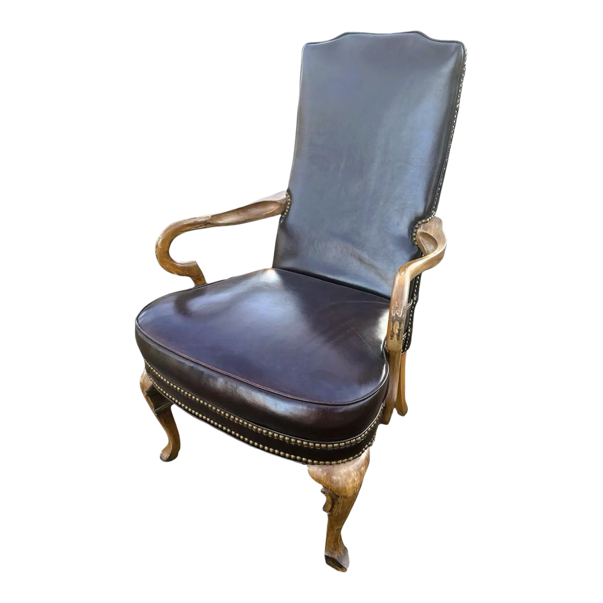 Vintage Executive Desk Chair With Nailhead Trim - Late 20th Century - Image 2