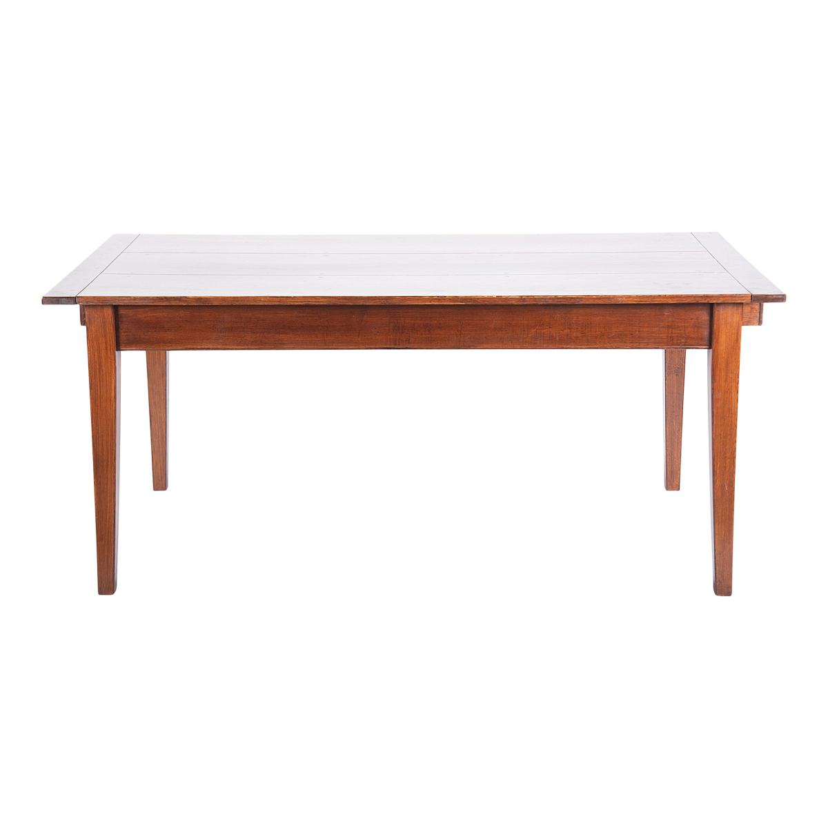 Solid Elm Wood Dining Table Extending to 9' -- Vintage Late 20th Century - Image 2