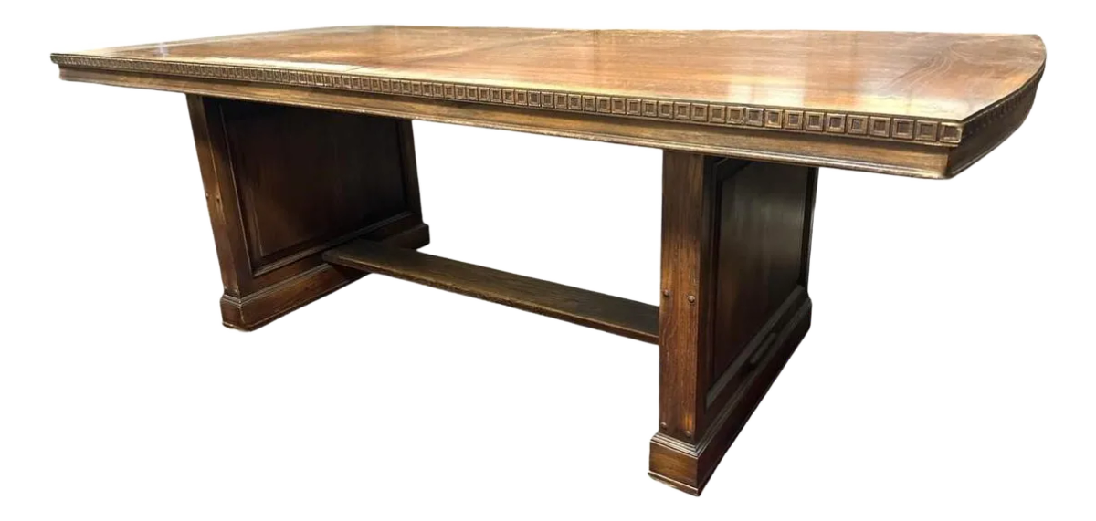 Romweber Viking Oak Board Room Table - Vintage 1940s - Image 2