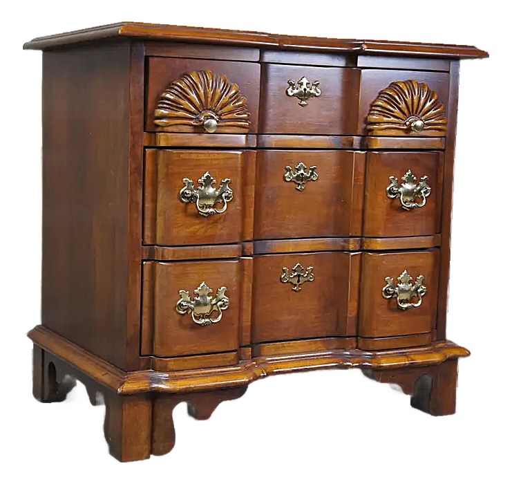 1980s Lexington Furniture Vintage Cherry Wood Goddard Block Front Chest of Drawers Nightstand or Side Table - 1980s - Image 2