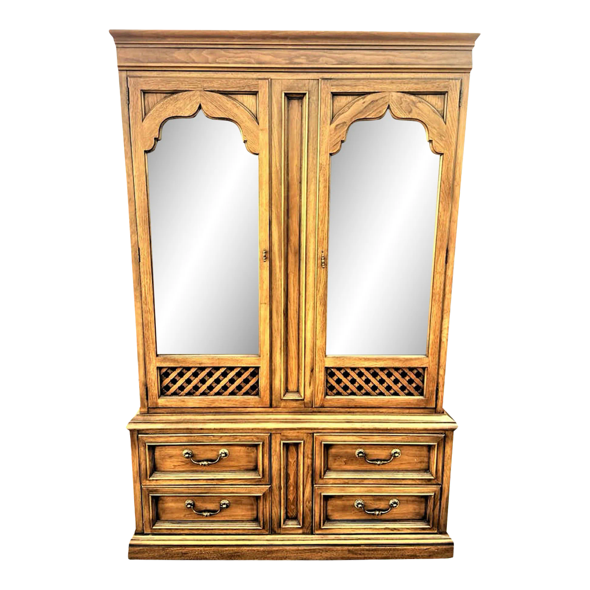 Jim Peed Drexel Moorish Spanish Revival Esperanto Collection Pecan Wood China Cabinet - Made in 1964 - Image 2
