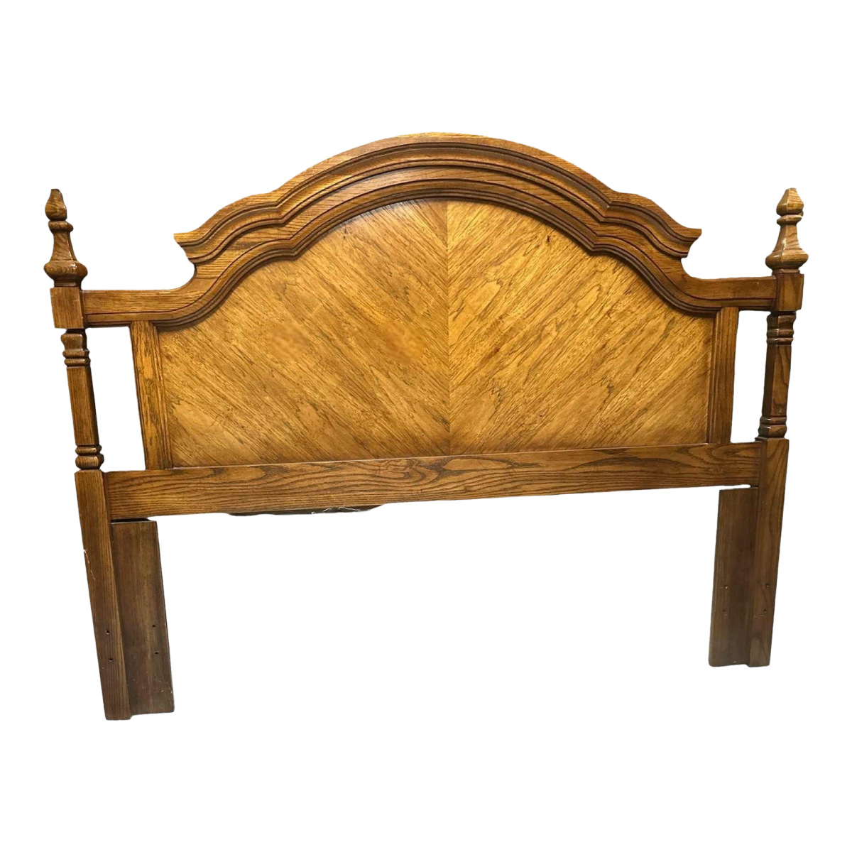 Queen Size Dixie Furniture Solid Oak French Provincial Headboard - Vintage Circa 1970 - Image 2
