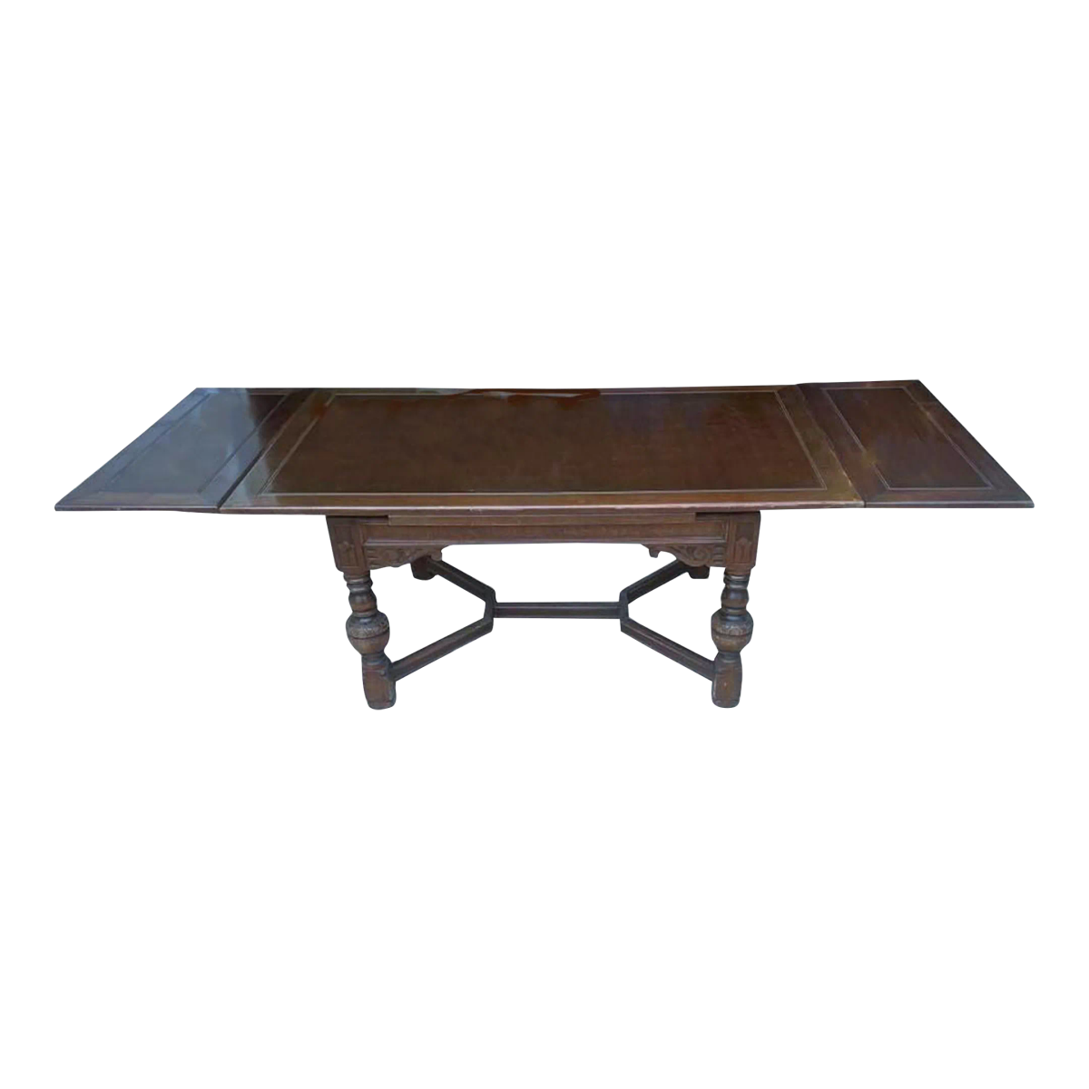Antique 9 Ft. Walnut Spanish Revival Refectory Table by Tell City Furniture - Circa 1910 - Image 2