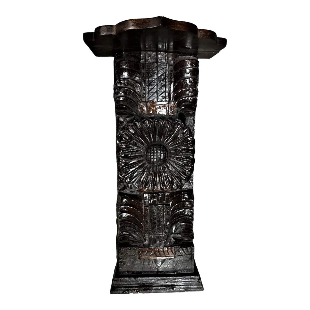 Heavily Carved Mexican Pedestal or Plant Stand - Image 2