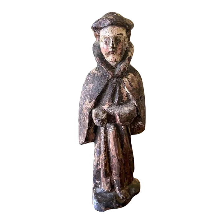 18th Century Antique Spanish Colonial Santo Image of Saint Dominic From Mexico - Image 2