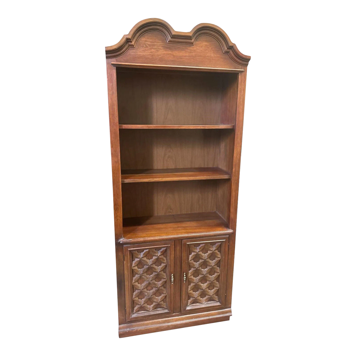 Spanish Colonial Revival Oak Book Case With Cabinet Storage - Mid 20th Century - 2 Available - Image 2