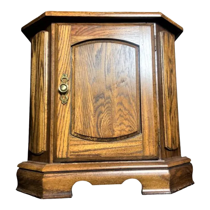 Octagonal Oak Side Table - Vintage Late 20th Century - Image 2