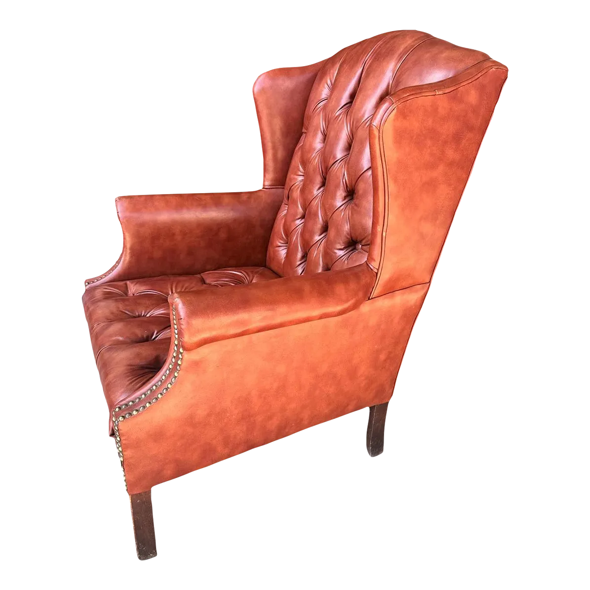 Chesterfield Tufted Wing Chair - Vintage Early 21st Century - Image 2