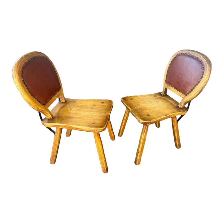 1930s Rancho Monterey Style Oak Chairs by Coronado Furniture of Los Angeles - a Pair - Image 2