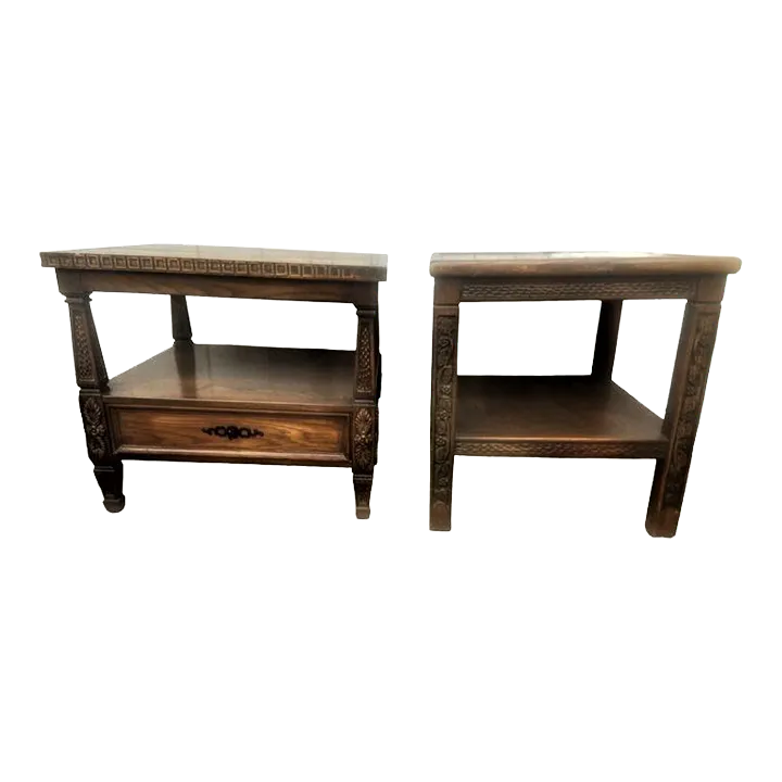 Mid 20th Century Romweber Viking Oak Side Tables - a Pair - Image 2