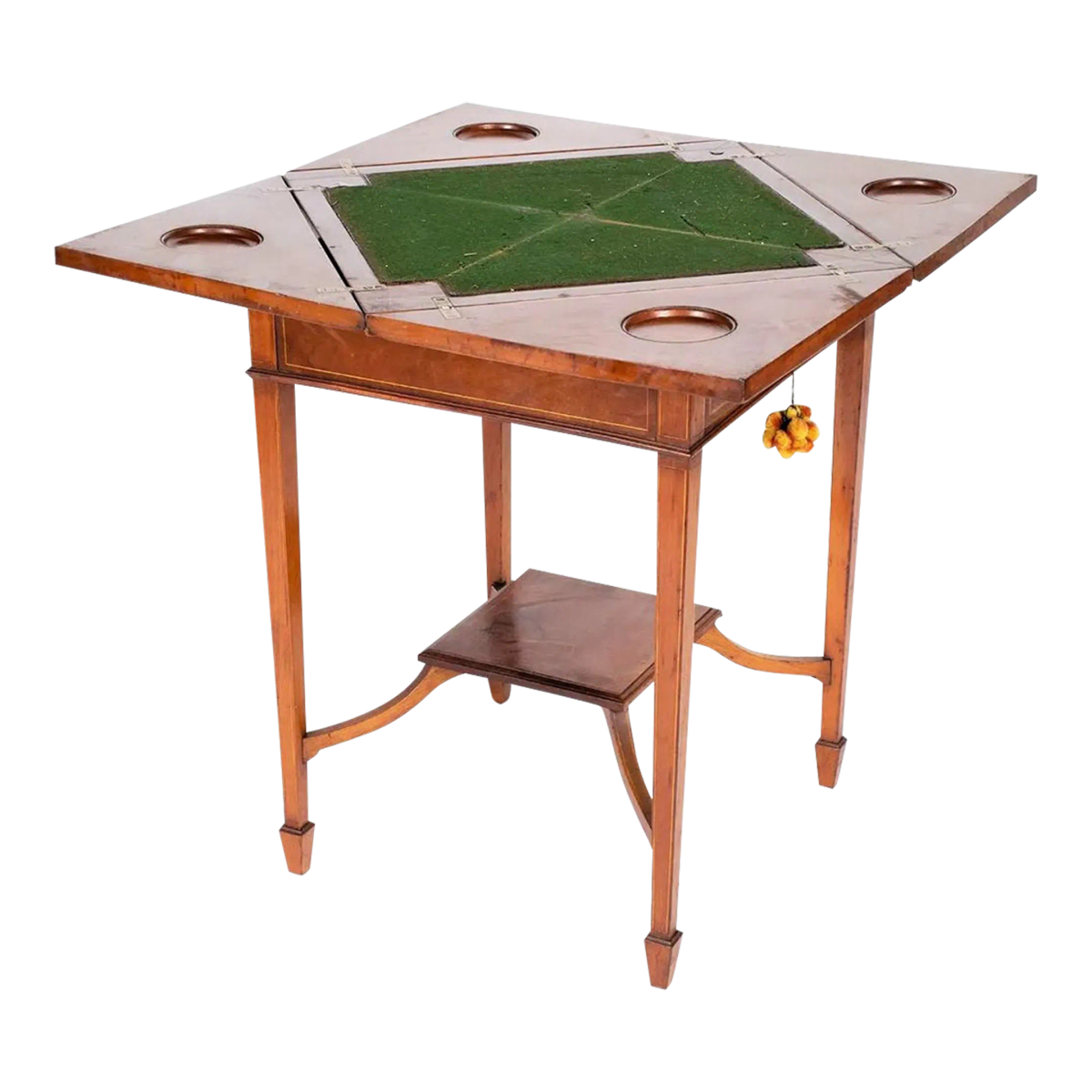 English Antique Edwardian Mahogany 'Envelope' Game Table - Provenance Adolphus Busch Heirs - Circa 1900 - Image 2