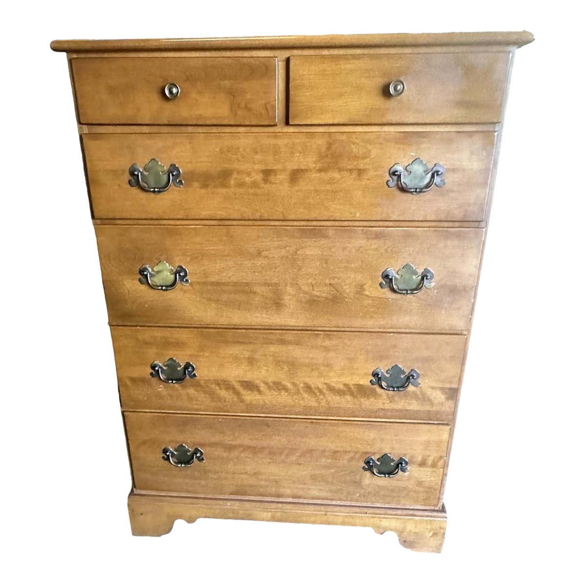 Ethan Allen Nutmeg Solid Maple 46" High Chest of 6 Drawers - Vintage 1960s - Image 2