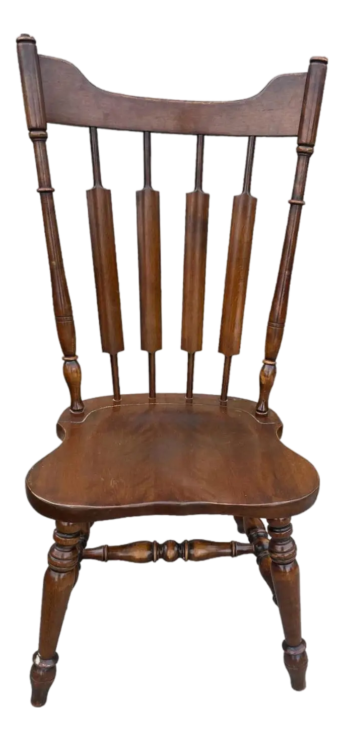1960s Temple Stuart Solid Walnut Rockingham 'Cattail' Dining Chair - Image 2