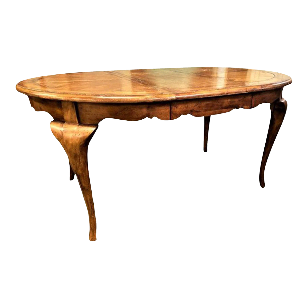 French Country Fruitwood and Oak Parquet Dining Table - Late 20th Century - Image 2