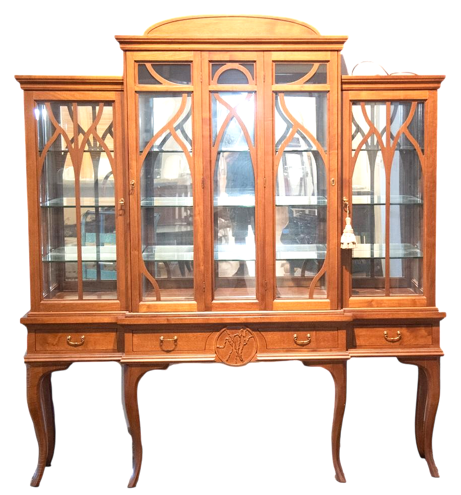 Davide Rocchi 85" W X 79" H Four Door Cherry Wood Breakfront Made in Florence - Image 2