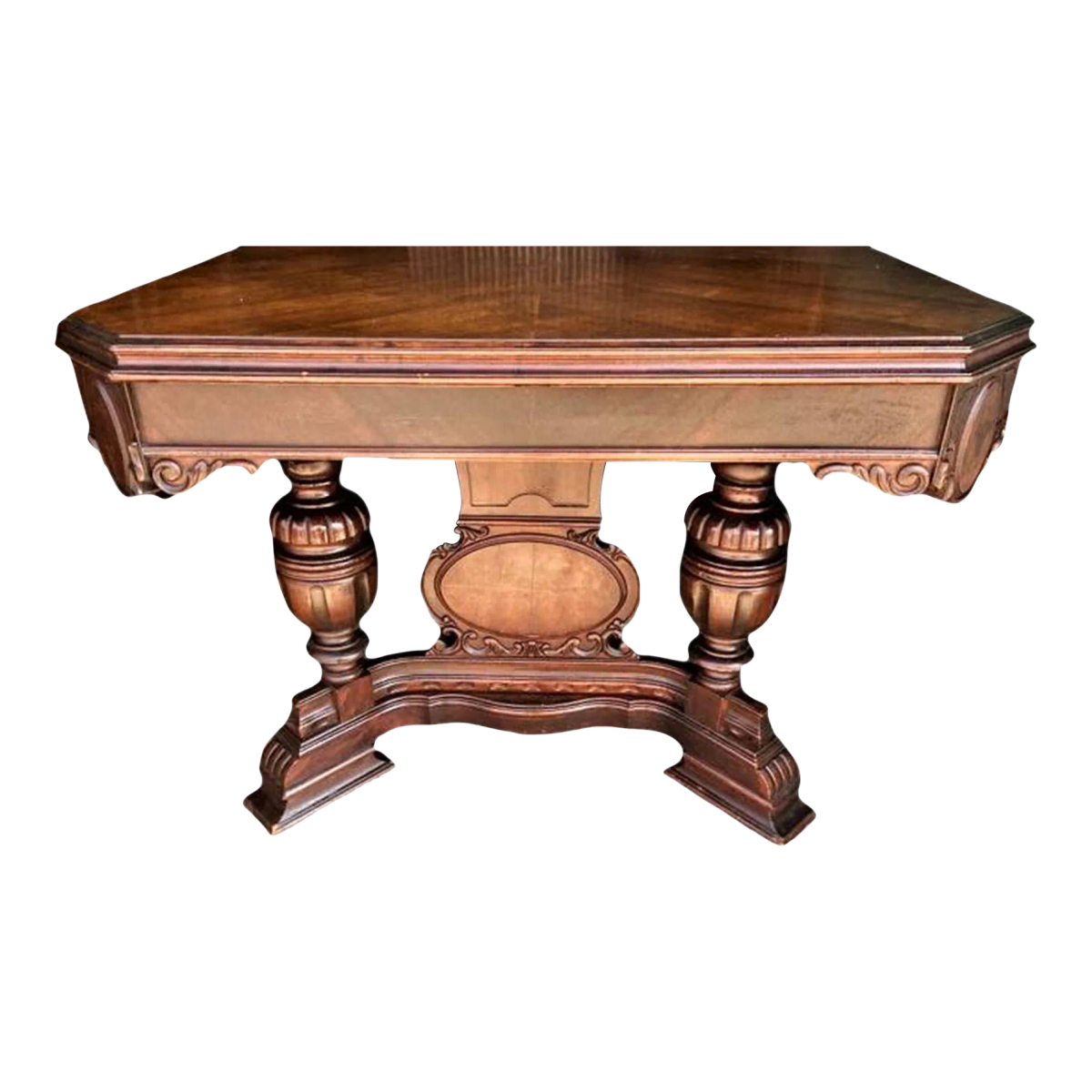 Antique Spanish Revival Walnut Dining Table - 1920s - Image 2