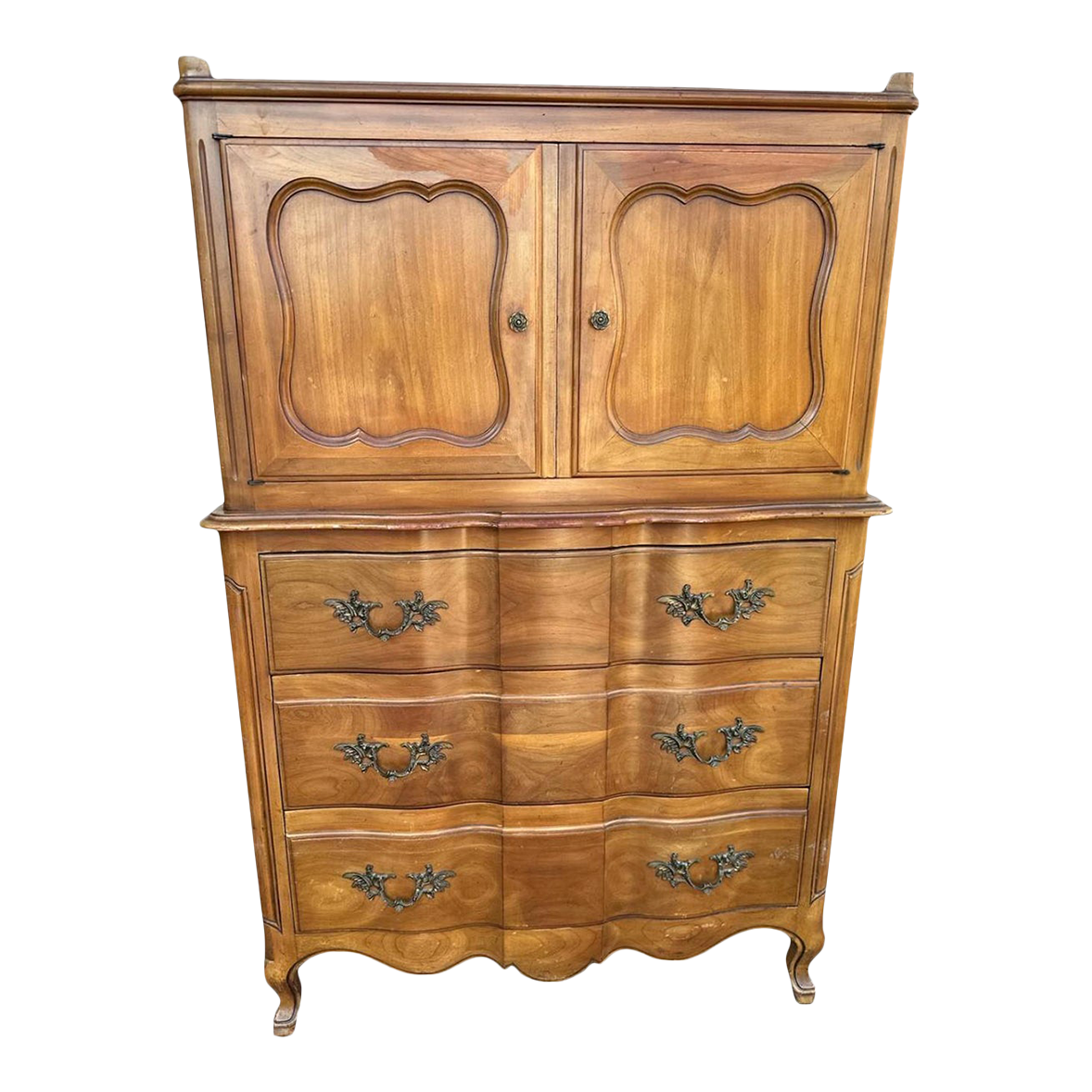 John Widdicomb Grand Rapids Walnut Gentleman's Chest - Louis XV Style - Vintage Mid 20th Century - Image 2