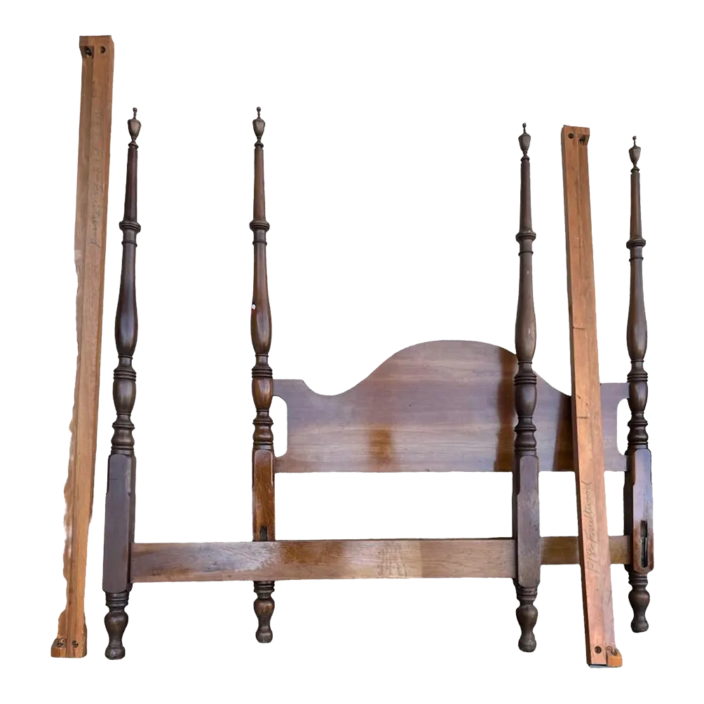 Kindel Grand Rapids Fruitwood Four Poster Bed - Full Size - Vintage Circa 1950s - Image 2