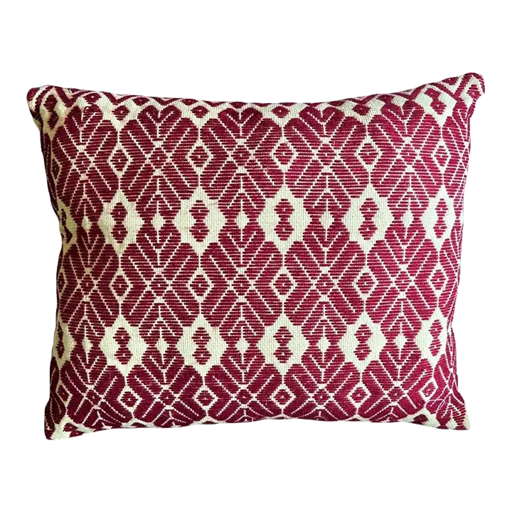 Hand-Embroidered Mexican Indigenous Pattern Pillow - Image 2