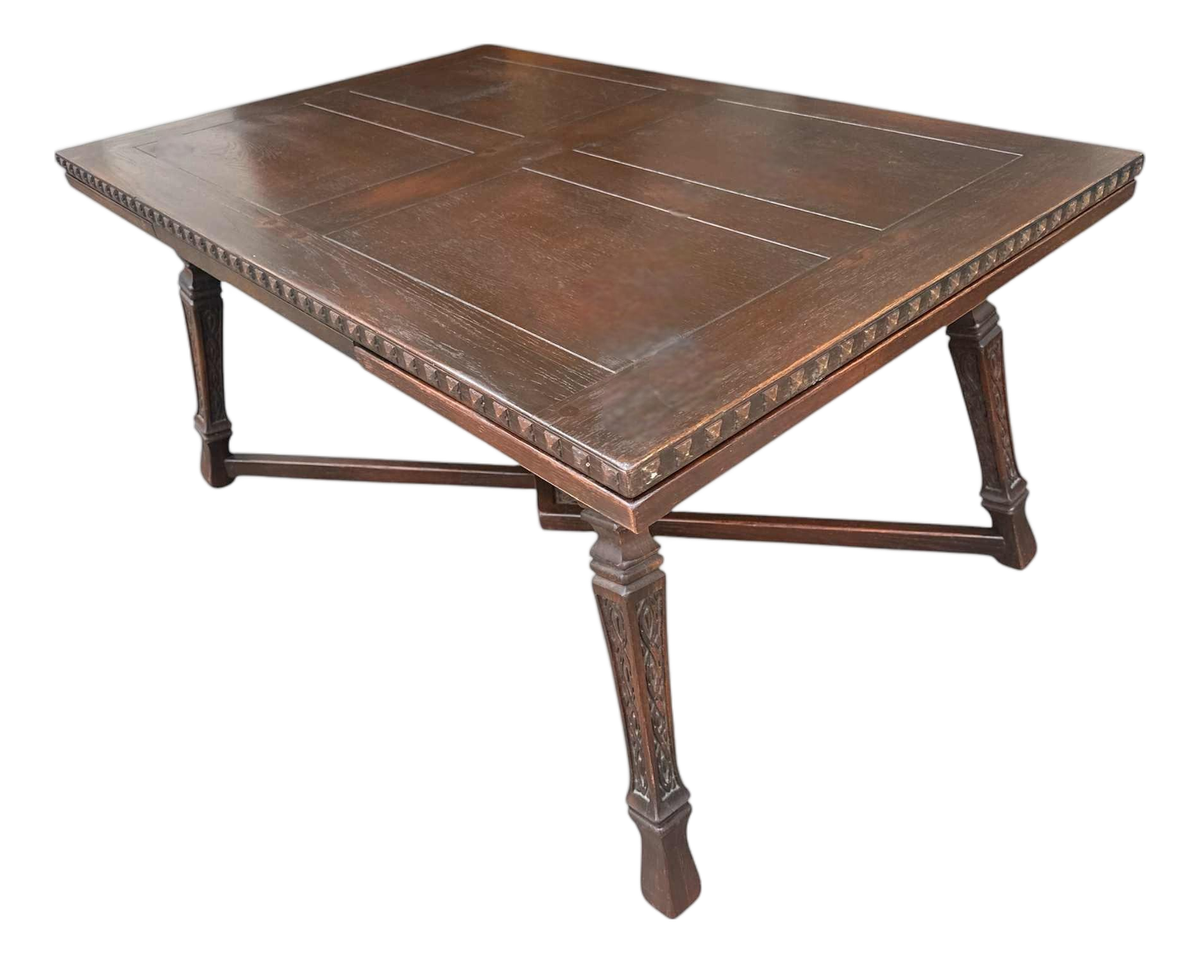 Vintage Viking Oak Dining Table 60" With Pullout Leaves Extending to 96" - Circa 1950 Attributed to Romweber - Image 2
