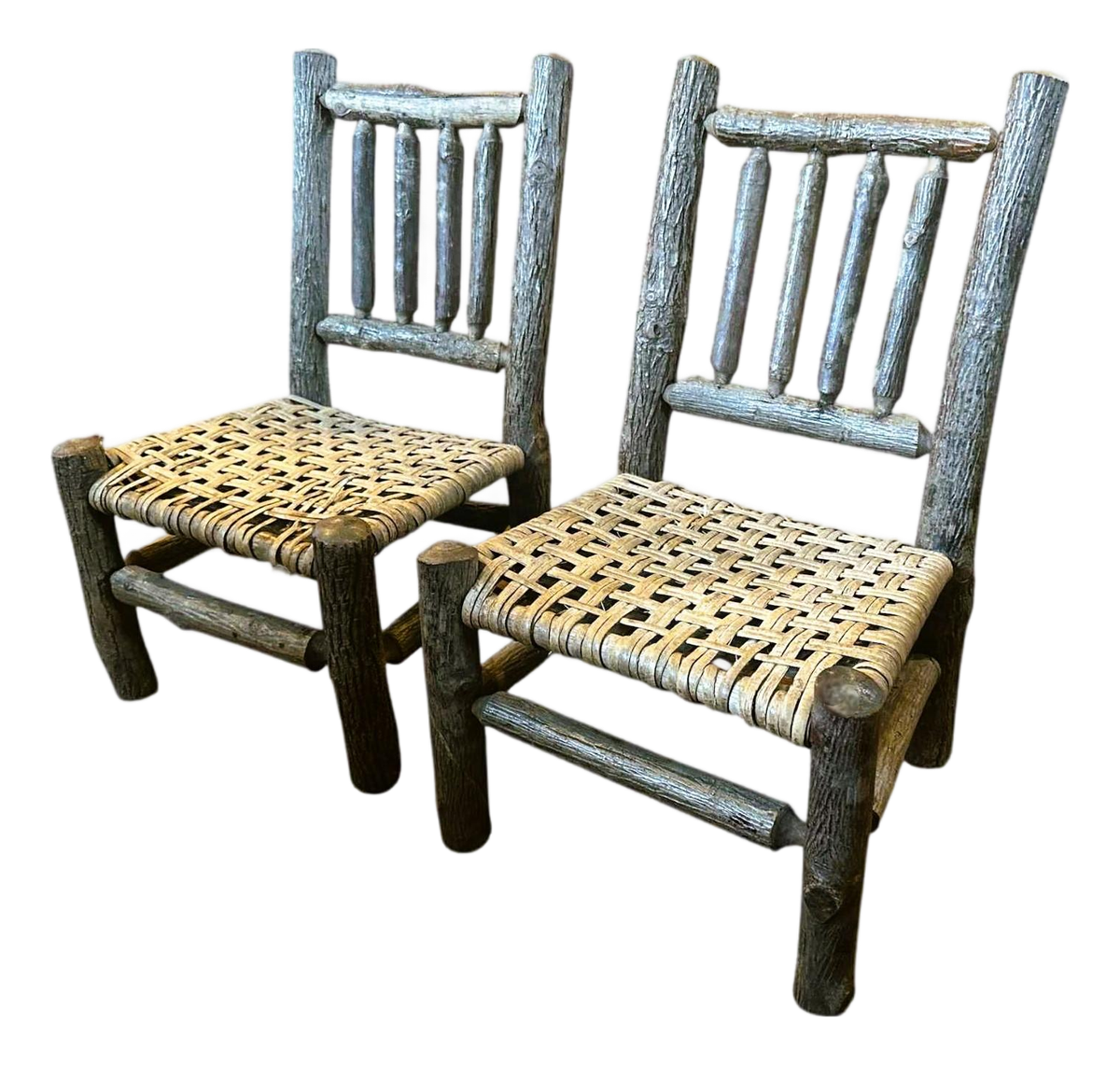 Vintage Old Hickory Attributed Children's Chairs - A Pair - Image 2
