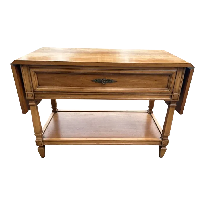 Thomasville Neoclassical Walnut Dropleaf Server - Vintage Mid 20th Century - Image 2