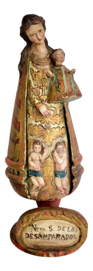 17th Century "Nuestra Señora De Los Desamparados" Wood and Polychrome Image of Valencian Patroness - Image 2