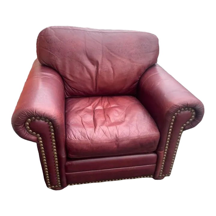 Early 21st Century Legacy Leather Wide Chair With Rolled Arms and Nail Head Trim - Image 2