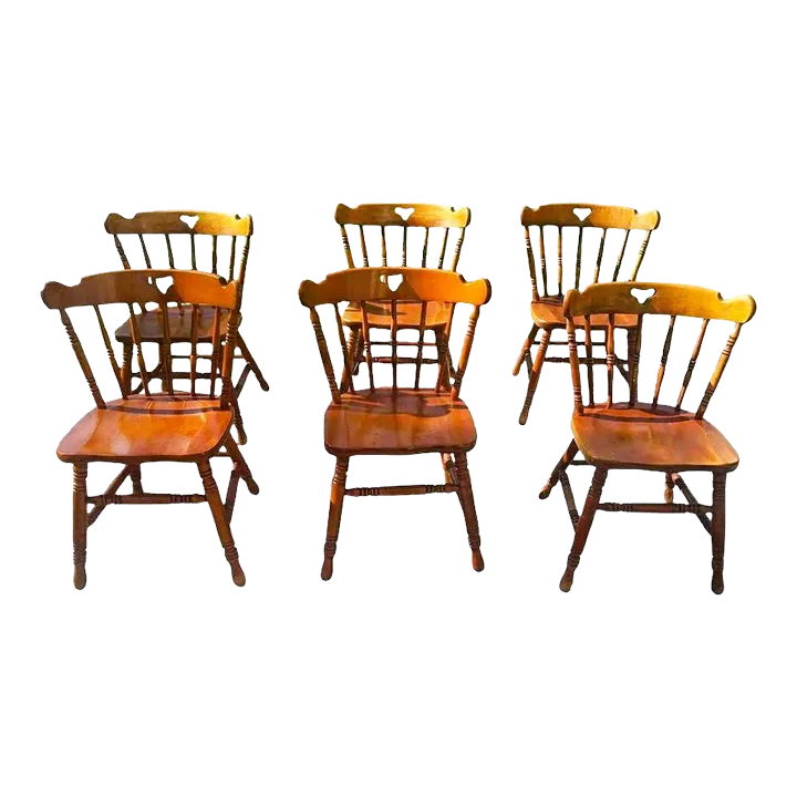 Swiss-American Tell City Pub Chairs in Hard Rock Maple - Set of 6 - Two Sets Available - Image 2