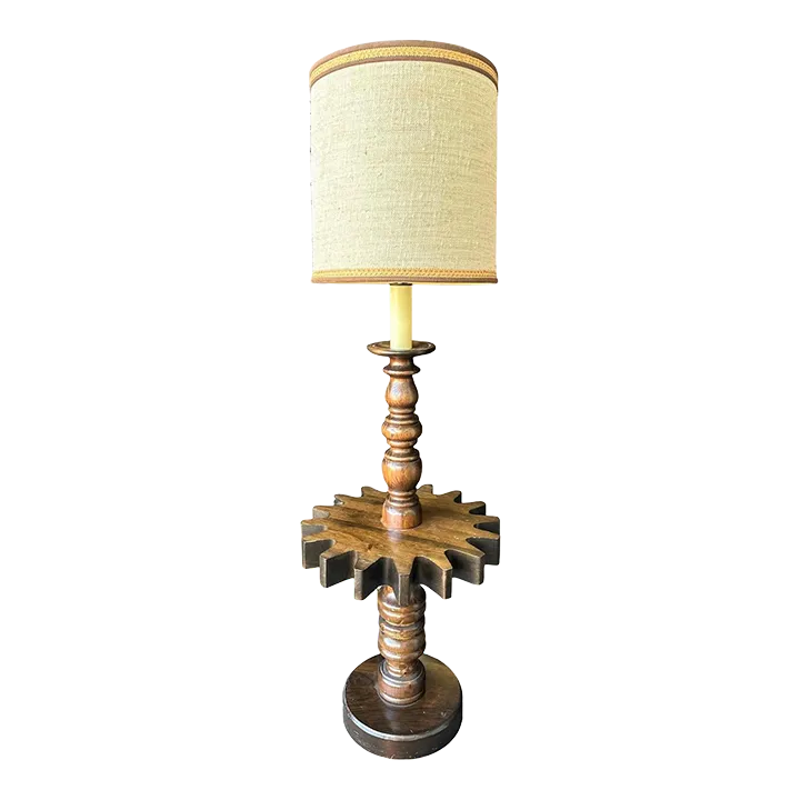 ‘Old Tavern’ Ethan Allen Cog Wheel Design Floor Lamp - Vintage 1970s - Image 2