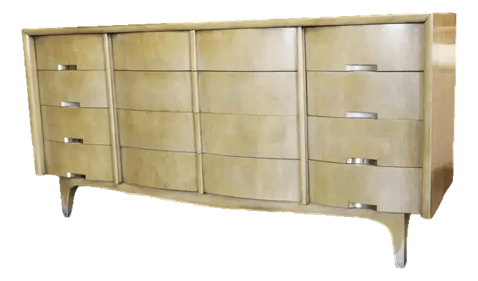 Bleached Mahogany American of Martinsville Fully Restored Credenza or Dresser - Vintage 1950s - Image 2