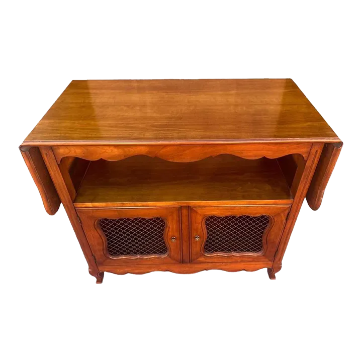 Kindel Grand Rapids Solid Cherry Wood Belvedere Server - Louis XV French Provincial Style Vintage 1950s - Image 2