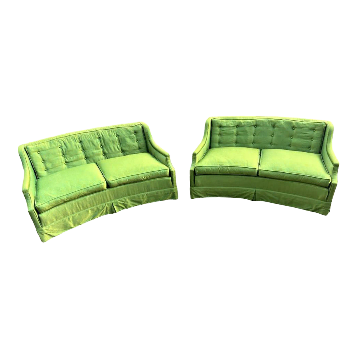 Baker Furniture Hollywood Regency Sofas Dated 1963 With Original Emerald Upholstery - a Pair - Image 2
