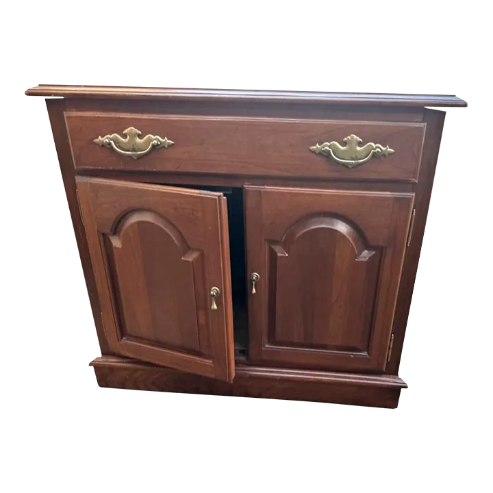 Ethan Allen Cherry Wood Nightstand or Side Table - Vintage Late 20th Century - Image 2