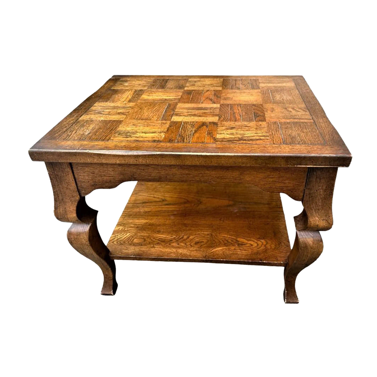 Altavista Lane Vintage Oak French Country Side Table - Late 20th Century - Image 2