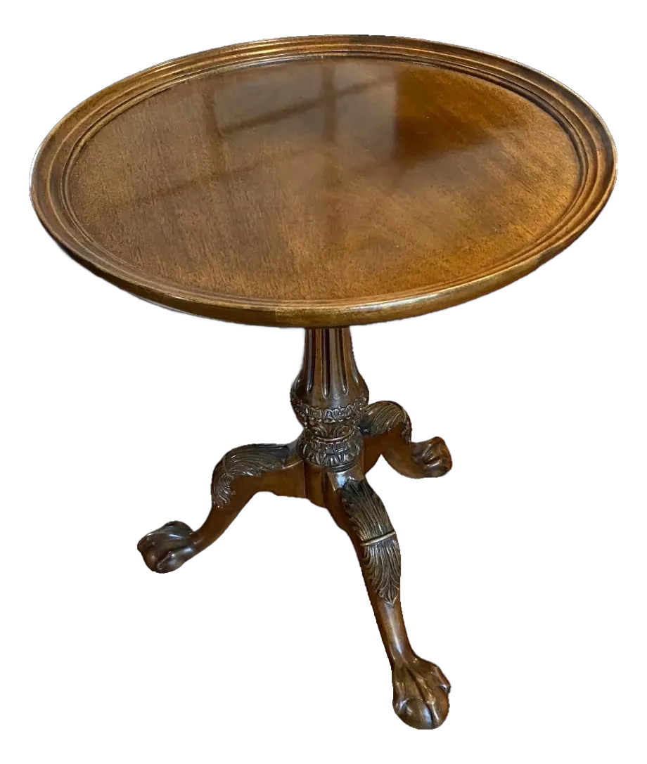 Henredon Vintage Mahogany George III Style Chippendale Round Side Table, Late 20th Century - Image 2