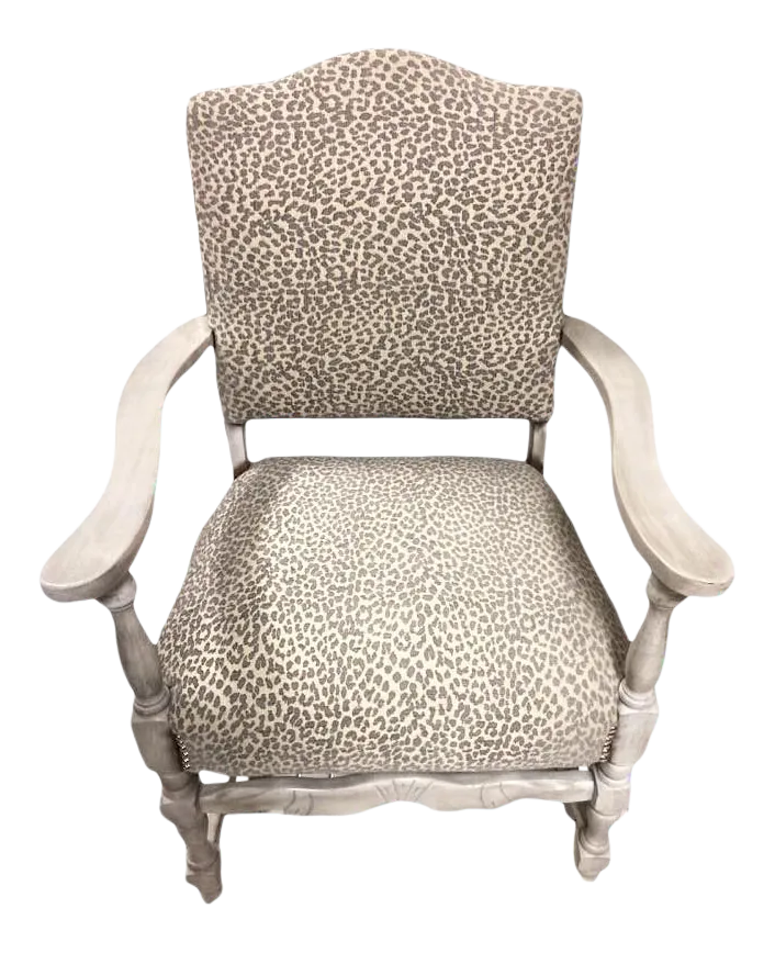 Early 20th Century Spanish Revival Armchair With Textured Kravet Upholstery - Image 2