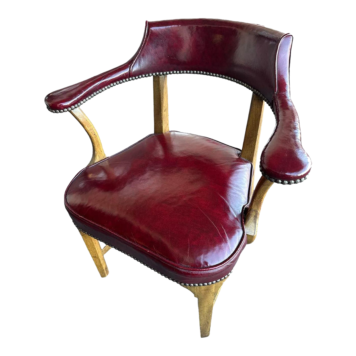 Vintage Leather Club Chair or Desk Chair by Century Furniture of Hickory - Image 2